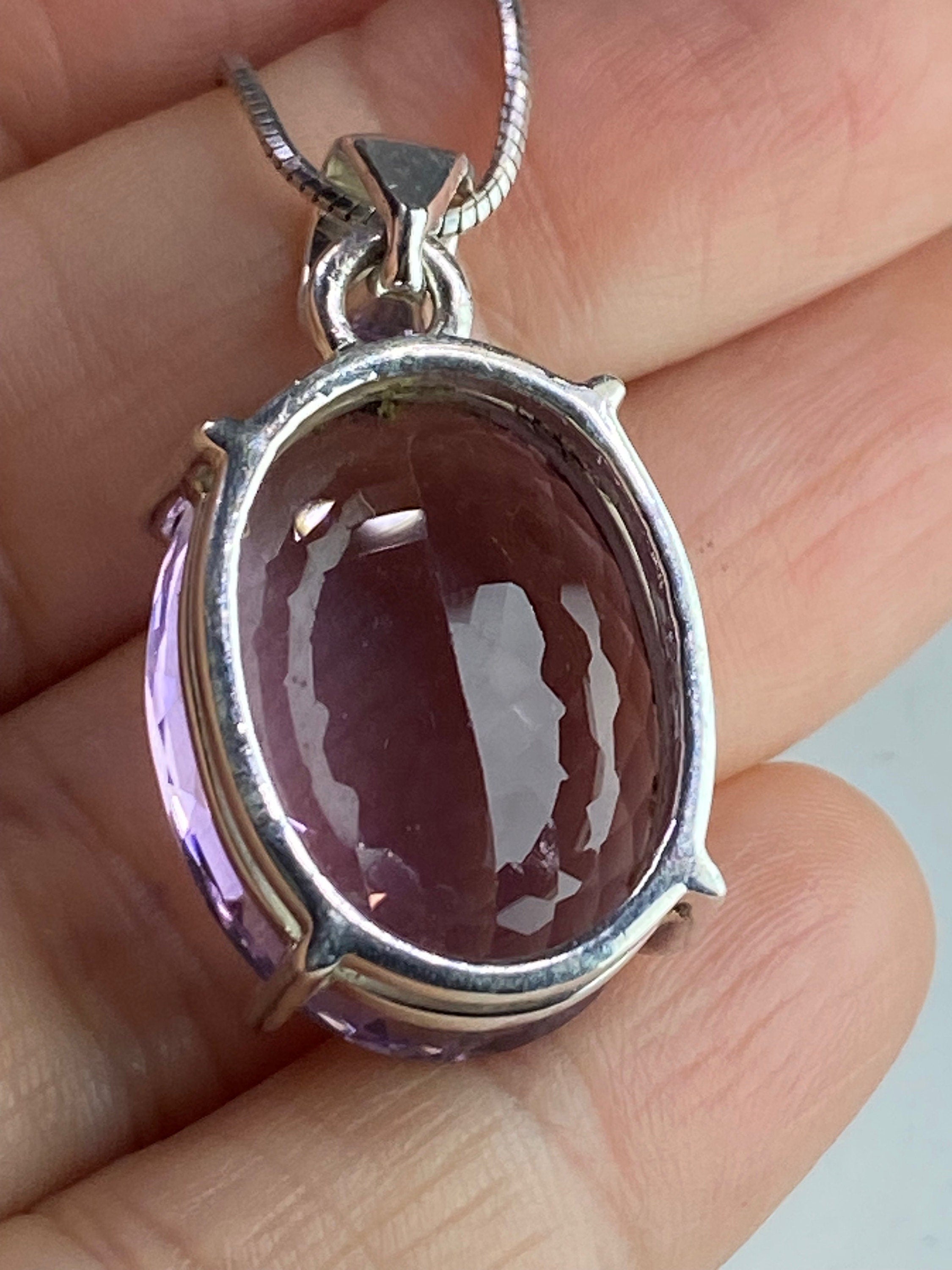 Purple Amethyst and Sterling Silver Pendant (M)