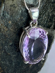 Purple Amethyst and Sterling Silver Pendant (M5)