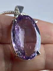 Purple Amethyst and Sterling Silver Pendant (M11)