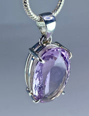 Purple Amethyst and Sterling Silver Pendant (M11)