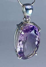 Purple Amethyst and Sterling Silver Pendant (M)