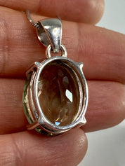 Green Amethyst (Prasiolite ) and Silver Pendant Including the Chain