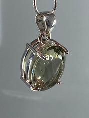 Green Amethyst (Prasiolite ) and Silver Pendant Including the Chain