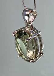 Green Amethyst (Prasiolite ) and Silver Pendant Including the Chain