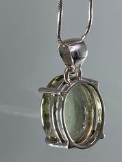 Green Amethyst (Prasiolite ) and Silver Pendant Including the Chain