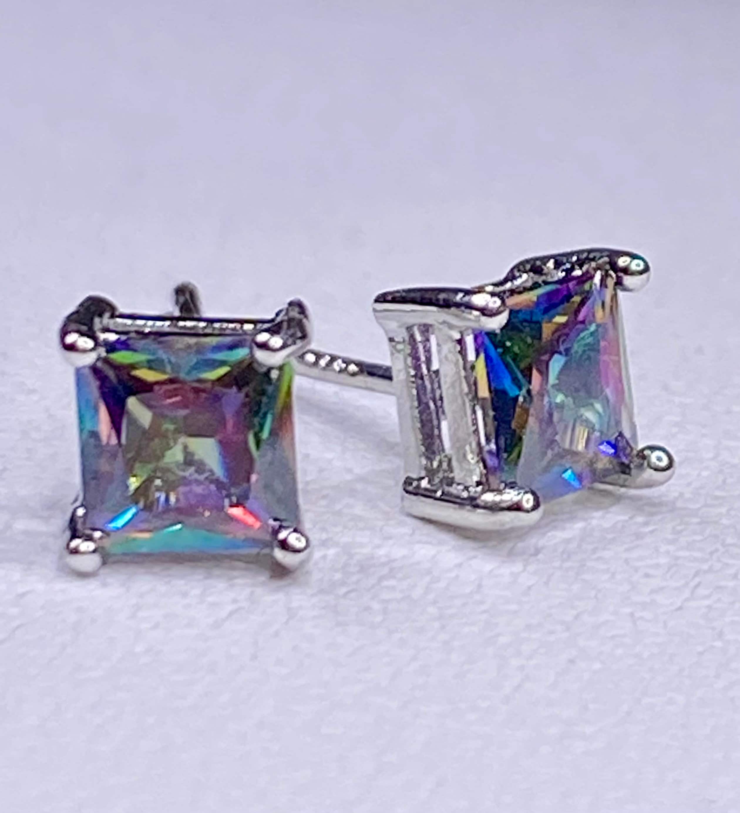 Mystic Topaz and Silver Studs