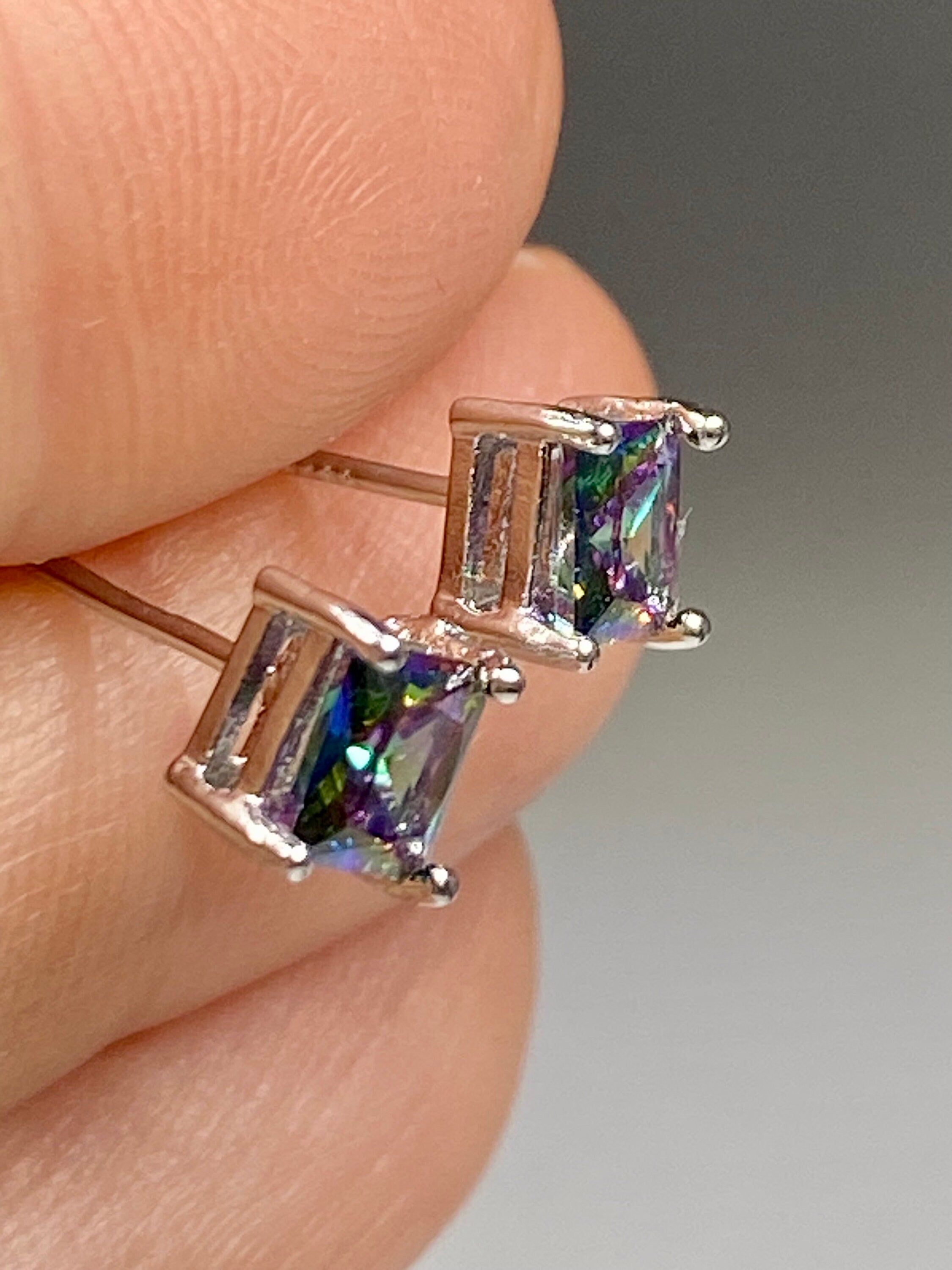 Mystic Topaz and Silver Studs
