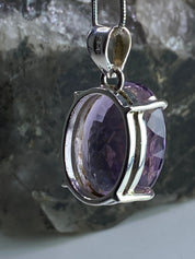 Purple Amethyst and Sterling Silver Pendant (M)