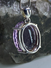 Purple Amethyst and Sterling Silver Pendant (M)