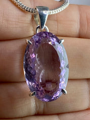 Purple Amethyst and Sterling Silver Pendant (M5)