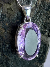 Purple Amethyst and Sterling Silver Pendant (M5)