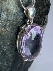 Purple Amethyst and Sterling Silver Pendant (M4)
