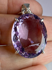 Purple Amethyst and Sterling Silver Pendant (M6)