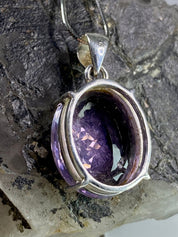 Purple Amethyst and Sterling Silver Pendant (M6)