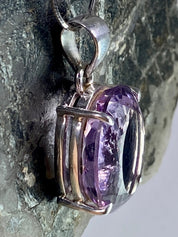 Purple Amethyst and Sterling Silver Pendant (M15)