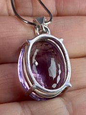 Purple Amethyst and Sterling Silver Pendant (M15)