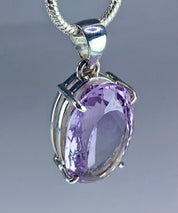 Purple Amethyst and Sterling Silver Pendant (M11)