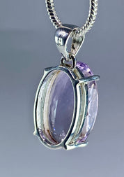 Purple Amethyst and Sterling Silver Pendant (M11)