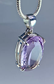 Purple Amethyst and Sterling Silver Pendant (M11)