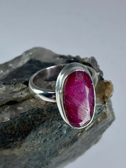 Raw Ruby and Silver Ring