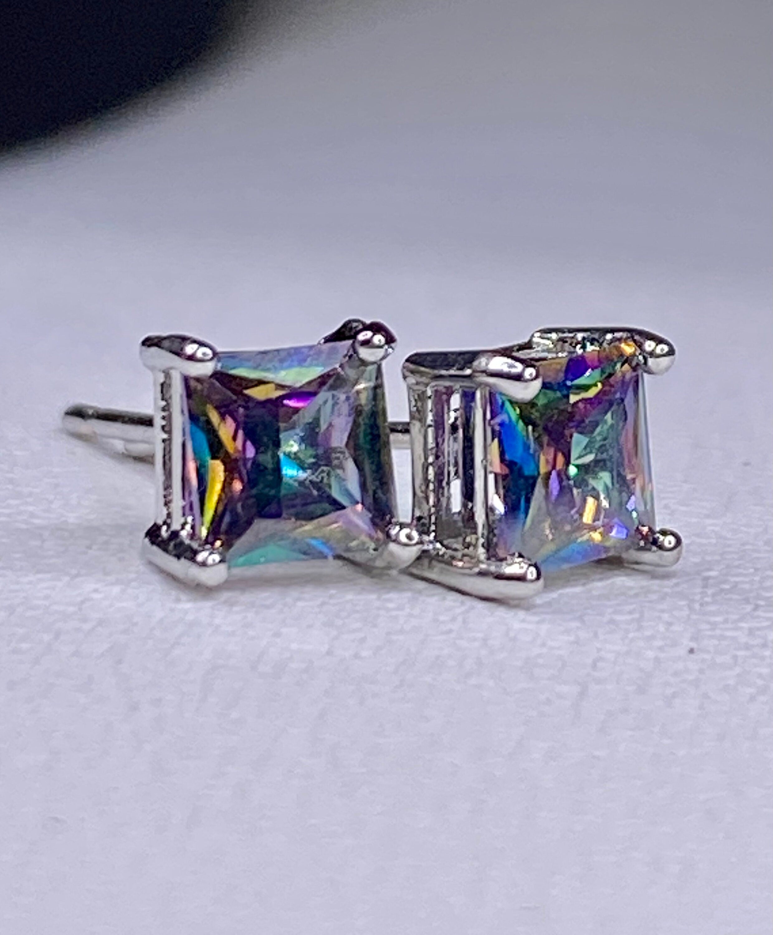 Mystic Topaz and Silver Studs