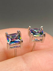 Mystic Topaz and Silver Studs