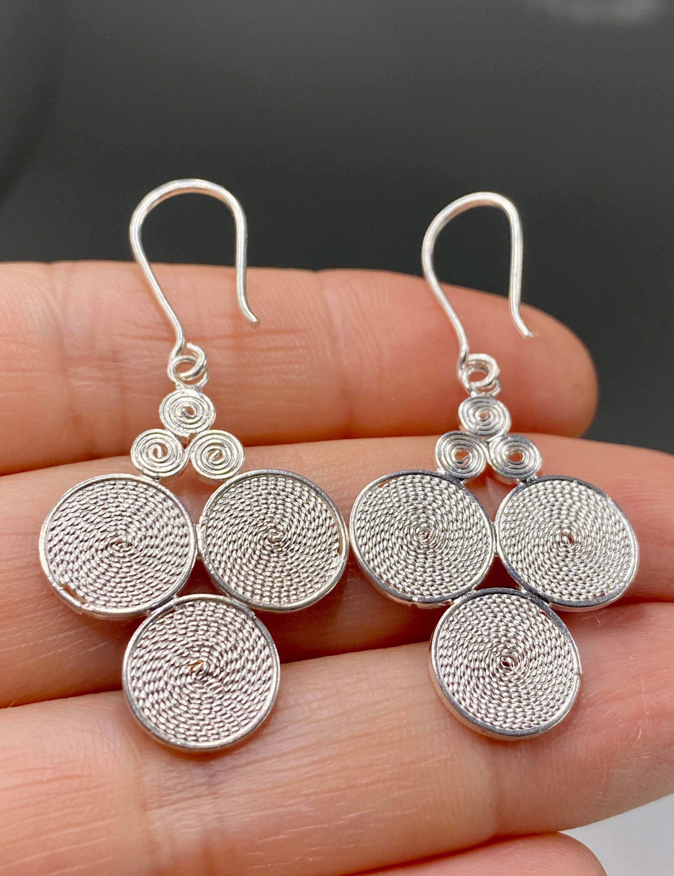 Circular Silver Earrings - Oak Island Signature Piece