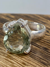 Green Amethyst Prasiolite Sterling Silver Ring