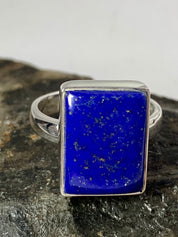 Natural Lapis Lazuli and Silver Ring (UV2918)