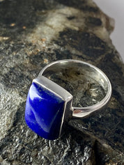 Natural Lapis Lazuli and Silver Ring (UV2742)