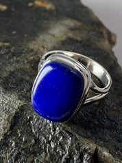 Natural Lapis Lazuli and Silver Ring (UV2798)