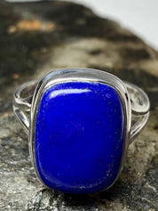 Natural Lapis Lazuli and Silver Ring (UV2798)