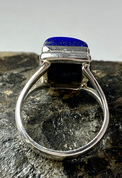 Natural Lapis Lazuli and Silver Ring (UV2763)