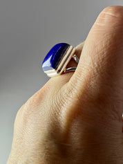 Natural Lapis Lazuli and Silver Ring (UV2763)