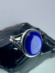 Natural Lapis Lazuli and Silver Ring (UV2917)