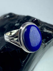 Natural Lapis Lazuli and Silver Ring (UV2766)