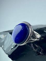 Natural Lapis Lazuli and Silver Ring (UV2766)