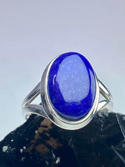 Natural Lapis Lazuli and Silver Ring (UV3363)