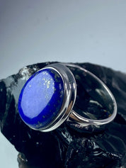 Natural Lapis Lazuli and Silver Ring (UV3314)