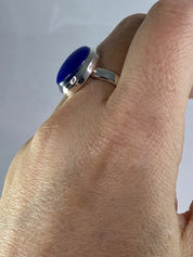 Natural Lapis Lazuli and Silver Ring (UV2964)