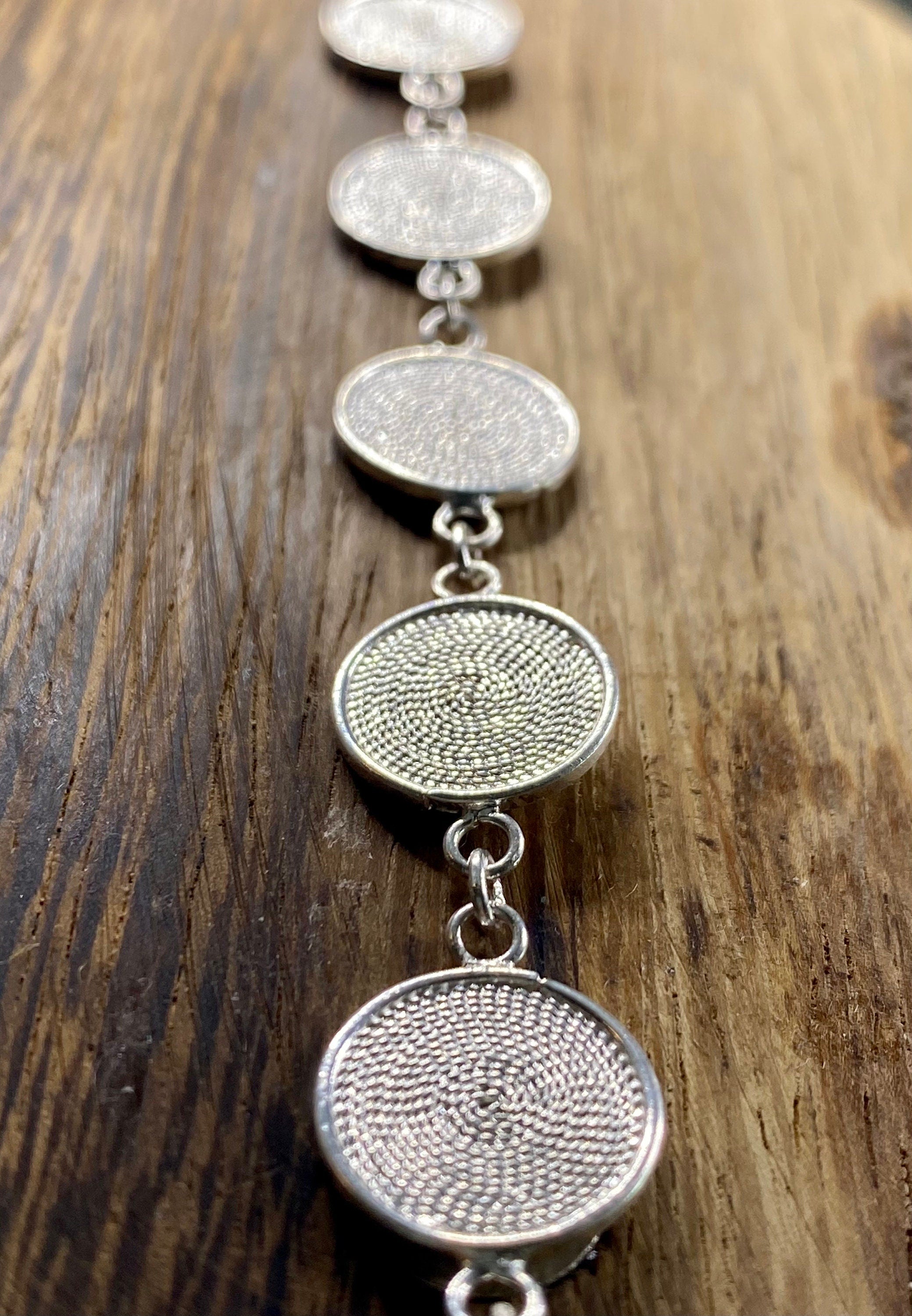 Sterling 925 Silver Disk Spiral Bracelet