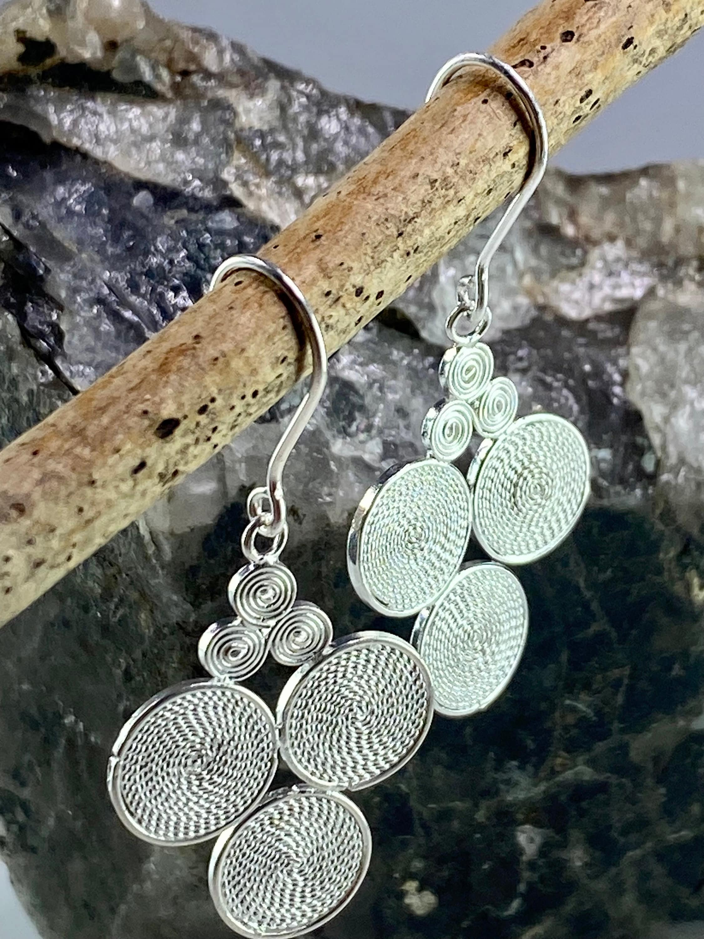 Spiral Silver Earrings - Oak Island Signature Piece