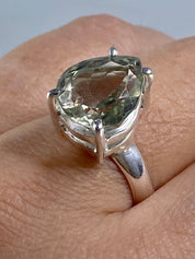 Green Amethyst Prasiolite Sterling Silver Ring