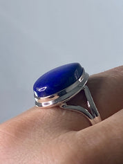 Natural Lapis Lazuli and Silver Ring (UV2756)