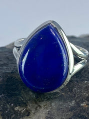 Natural Lapis Lazuli and Silver Ring (UV2756)