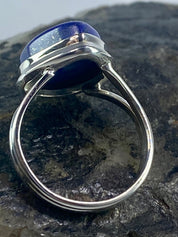 Natural Lapis Lazuli and Silver Ring (UV2756)