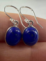 Natural Lapis Lazuli and Silver Dangle Earrings (UV1385)