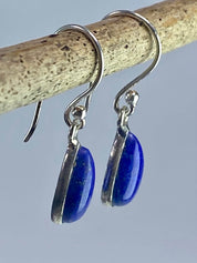 Natural Lapis Lazuli and Silver Dangle Earrings (UV1387)