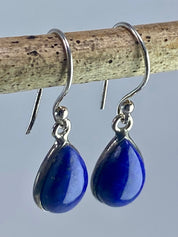 Natural Lapis Lazuli and Silver Dangle Earrings (UV1387)