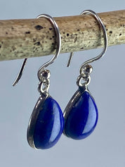 Natural Lapis Lazuli and Silver Dangle Earrings (UV1387)